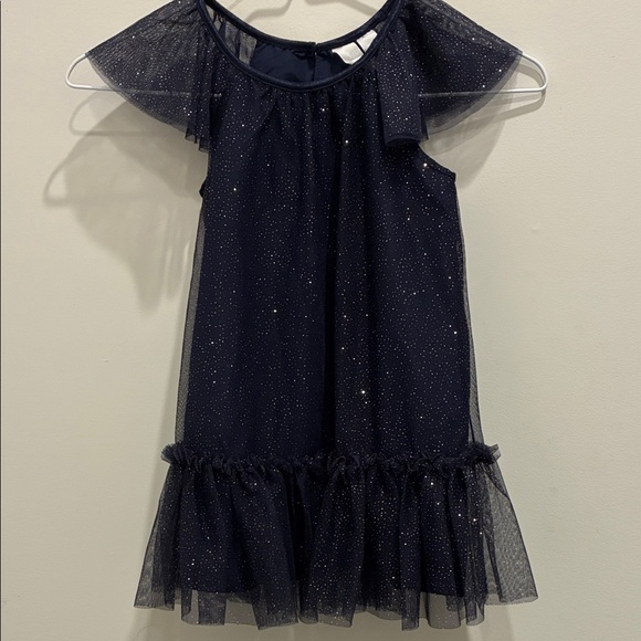 H&M Other - H&M Sparkle Tulle Cold-Shoulder Dress in Navy 2T (2-3Y) girl
